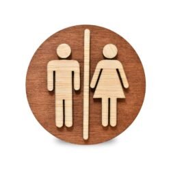 Ξύλινη Πινακίδα WC άνδρα και γυναίκα