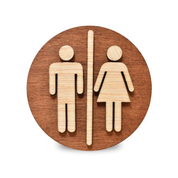 Ξύλινη Πινακίδα WC άνδρα και γυναίκα