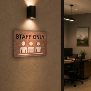 Ξύλινη Πινακίδα Staff Only