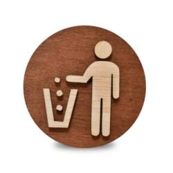 Ξύλινη Πινακίδα Κάδος Σκουπιδιών 10cm 2 €9,99