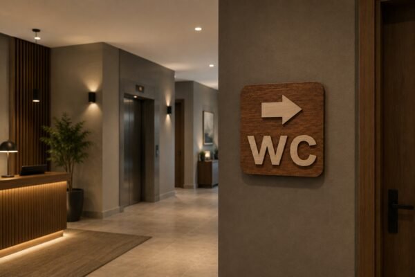 Ξύλινη Πινακίδα Μπάνιου WC 1 Ξύλινη Πινακίδα Μπάνιου WC €9,99