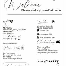 Κορνίζα με Πληροφορίες για Επισκέπτες Airbnb στα Αγγλικά 6 Κορνίζα με Πληροφορίες για Επισκέπτες Airbnb στα Αγγλικά €24,99