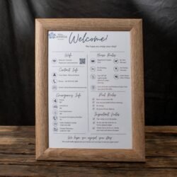 Κορνίζα με Πληροφορίες για Επισκέπτες Airbnb στα Αγγλικά 5 Κορνίζα με Πληροφορίες για Επισκέπτες Airbnb στα Αγγλικά €24,99