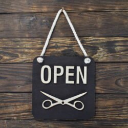 Ξύλινη Πινακίδα για Κουρείο Open/Closed Μαύρο 2 Ξύλινη Πινακίδα για Κουρείο Open/Closed Μαύρο