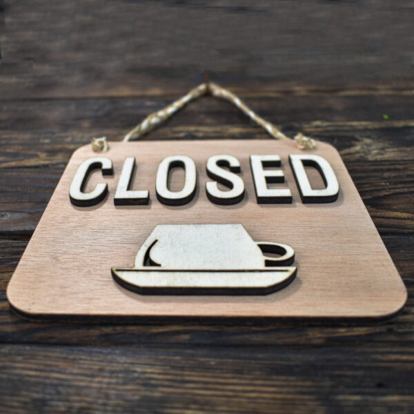 Ξύλινη Πινακίδα για Κατάστημα Καφέ Open/Closed Φυσικό Χρώμα €21,99