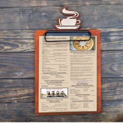 Ξύλινο Μενού Clipboard για Καφέ