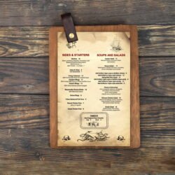 Ξύλινο Μενού με Δέρμα