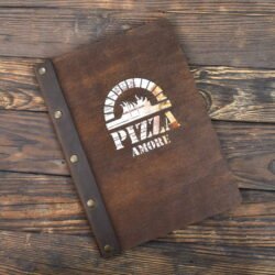 Ξύλινος Κατάλογος Μενού με Λογότυπο