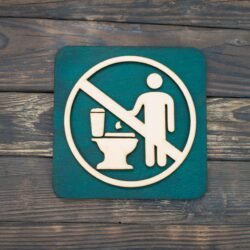 Ξύλινη Πινακίδα Όχι Χαρτί στην Τουαλέτα &euro;10,99