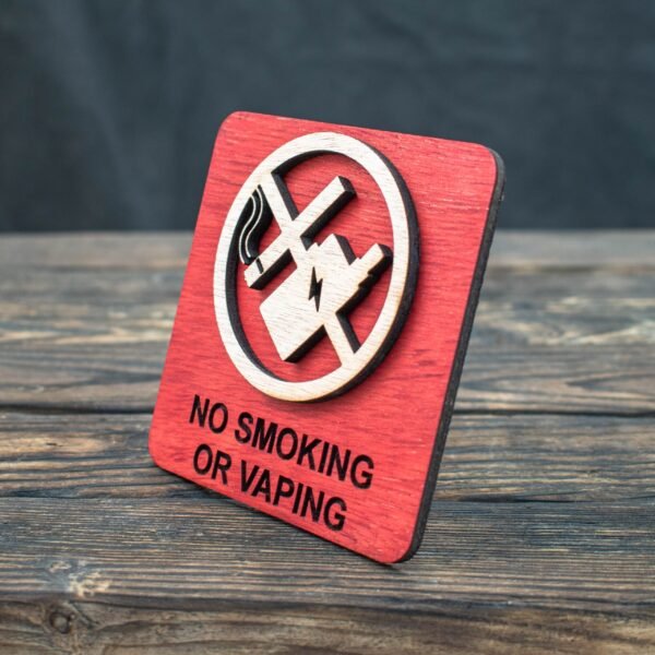 Ξύλινη Πινακίδα No Smoking, No Vaping - Image 5