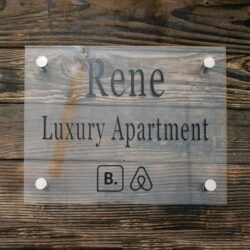 Πινακίδα Plexiglass με Όνομα Airbnb και Αποστάτες 5 Πινακίδα Plexiglass με Όνομα Airbnb