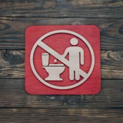 Ξύλινη Πινακίδα Όχι Χαρτί στην Τουαλέτα &euro;10,99