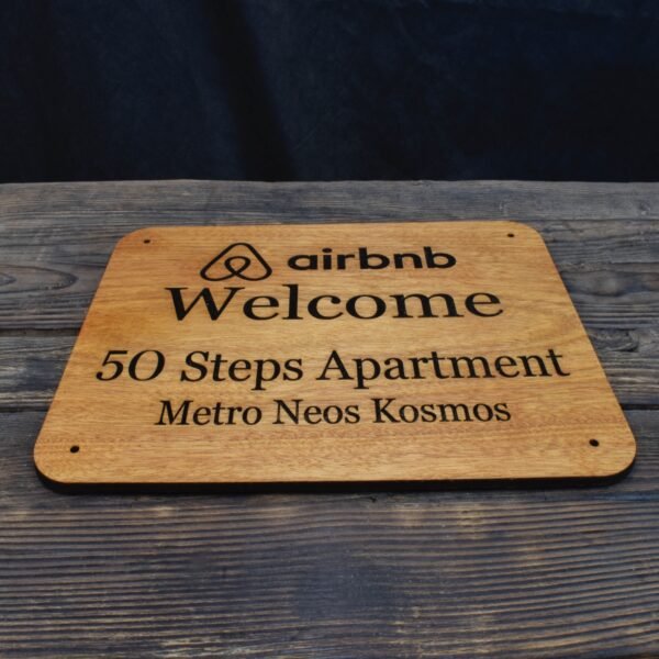 Ξύλινη Πινακίδα Airbnb για τη Σήμανση Καταλύματος - Image 9