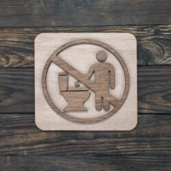 Ξύλινη Πινακίδα Όχι Χαρτί στην Τουαλέτα &euro;10,99