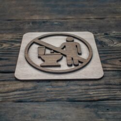 Ξύλινη Πινακίδα Όχι Χαρτί στην Τουαλέτα &euro;10,99