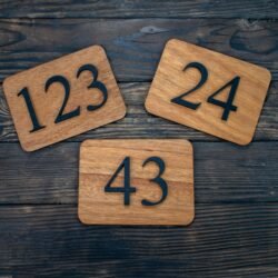 Ξύλινη Πινακίδα Αρίθμησης Δωματίων