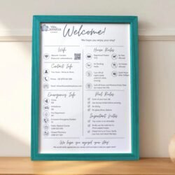 Κορνίζα από Αυθεντικό Ξύλο με Πληροφορίες για Κατάλυμα Airbnb &euro;26,99