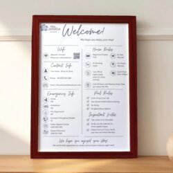 Κορνίζα από Αυθεντικό Ξύλο με Πληροφορίες για Κατάλυμα Airbnb &euro;26,99