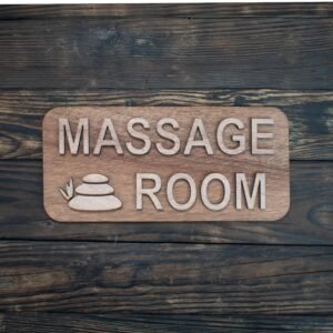 Ξύλινη Πινακίδα Massage Room