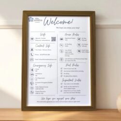 Κορνίζα από Αυθεντικό Ξύλο με Πληροφορίες για Κατάλυμα Airbnb &euro;26,99