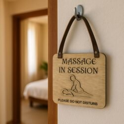 Ξύλινη Πινακίδα Massage in Session για Χώρο Μασάζ 2 Ξύλινη Πινακίδα Massage in Session για Χώρο Μασάζ