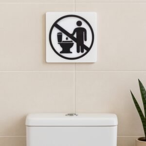 Πινακίδα από Plexiglass Μην Πετάτε Χαρτιά στη Λεκάνη