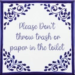 Πινακίδα Μην Πετάτε Χαρτιά στην Τουαλέτα