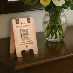 Επιτραπέζια Ξύλινη Πινακίδα Διπλής Όψης με QR Code 3 Επιτραπέζια Ξύλινη Πινακίδα Διπλής Όψης με QR Code €17,99