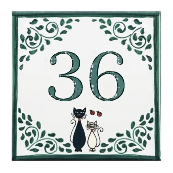 Πλακάκι με Αριθμό για την Εξώπορτα και Γατούλες