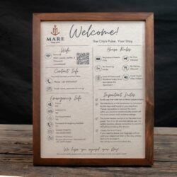 Κορνίζα από Αυθεντικό Ξύλο με Πληροφορίες για Κατάλυμα Airbnb &euro;26,99