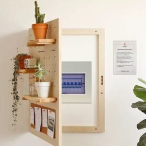 Εξατομικευμένo Καρτελάκι Οδηγιών θερμοσίφωνα για Airbnb τοποθετημένο σε τοίχο δίπλα σε ένα πίνακα ηλεκτρικού