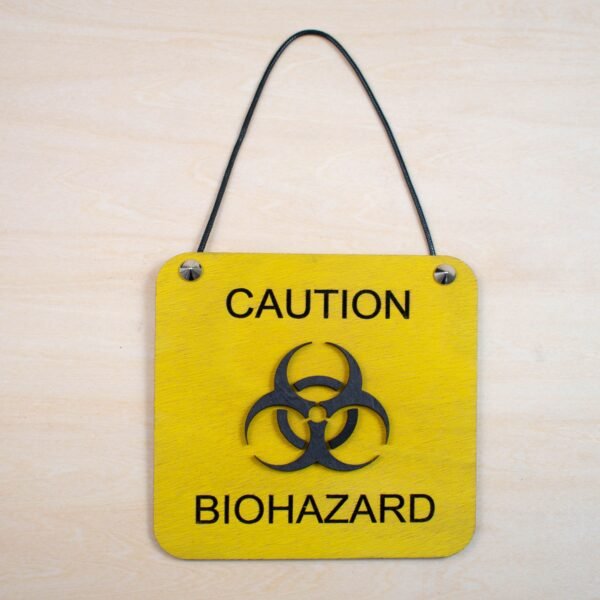 Πινακίδα Σήμανσης Biohazard Κρεμαστή με Κορδόνι