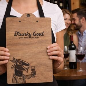 Ξύλινο Μενού Clipboard Κρεμαστό με Λογότυπο