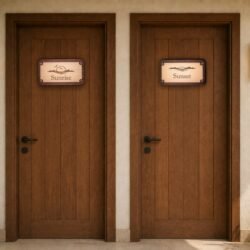 Ξύλινη Πινακίδα Πόρτας με Ρουστίκ Μεταλλικά Στοιχεία &euro;26,99