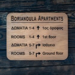 Ξύλινη Πινακίδα Σήμανσης και Πληροφοριών με Χάραξη &euro;19,99