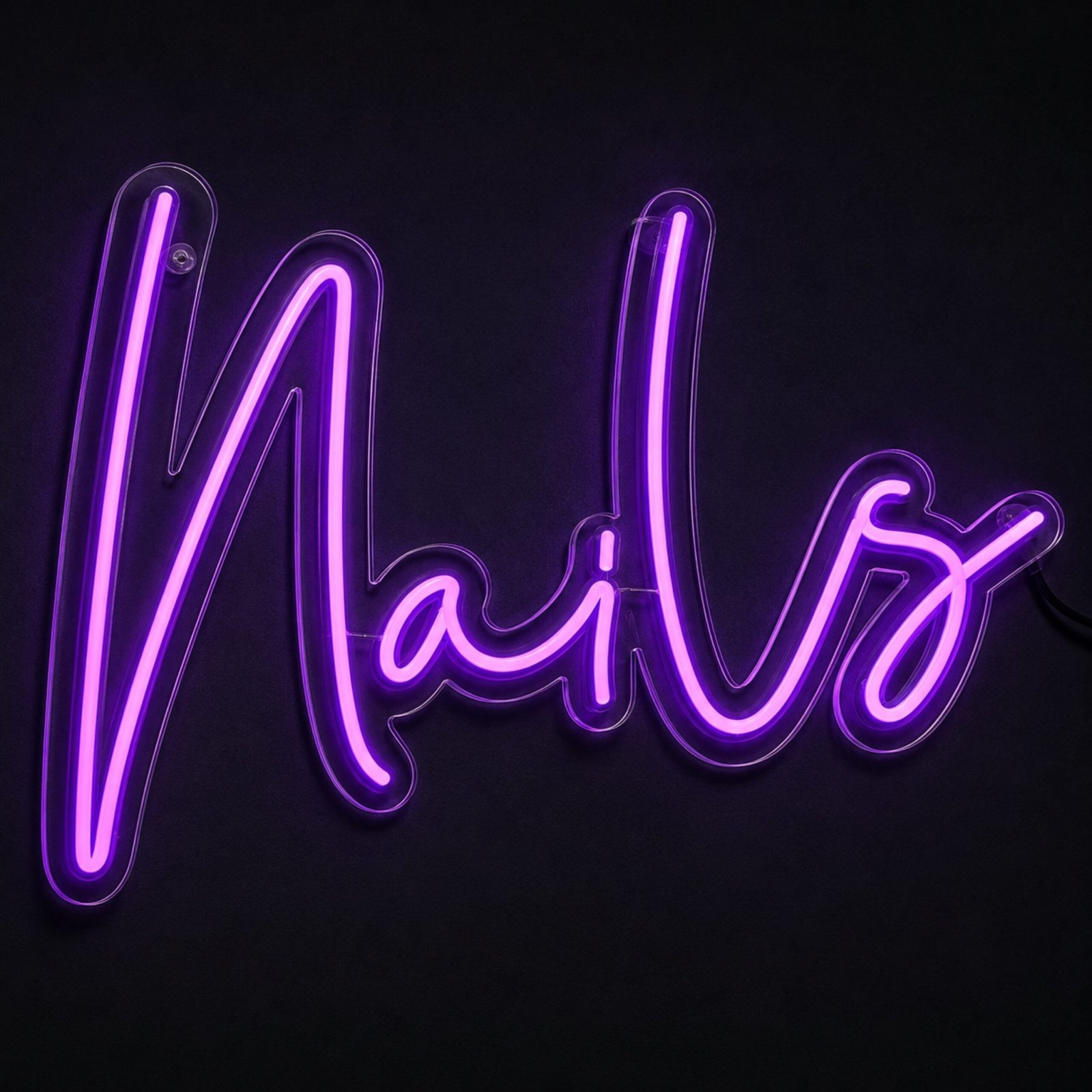 Φωτεινή Επιγραφή Nails με Neon Flex 1 Φωτεινή επιγραφή "Nails" με Neon Flex σε διάφανο plexiglass 8mm για χώρους περιποίησης άκρων.